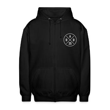 Dad 25 Baby Vater Vatertag Geschenk Papa 2025 - Unisex Kapuzenjacke - Schwarz - Vorne - AI Model Female 172 light (172cm) & AI Model Male 185 light (185cm)