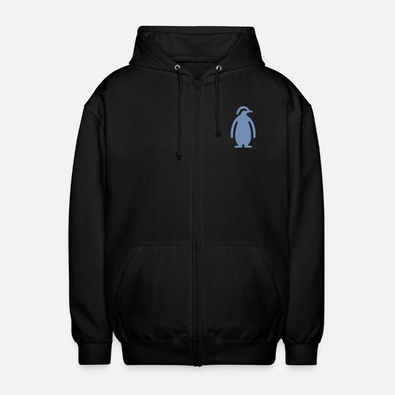 Penguin Silhouette Elegant Design - Unisex Hooded Jacket - black