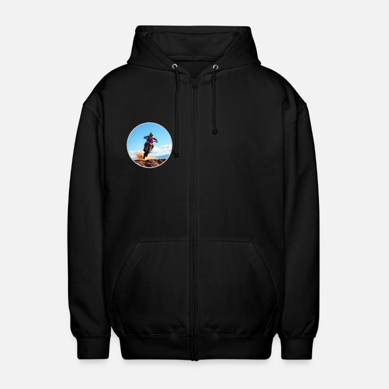 Motocross Farblogo - Hellgrau - Unisex Kapuzenjacke - Schwarz