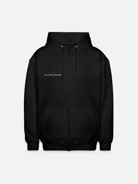 0.0% Alcohol | 100% Vibes - Unisex Hooded Jacket - black