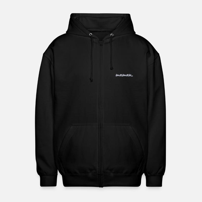 Lettrage Maman blanc brodé - Veste à capuche unisexe - noir