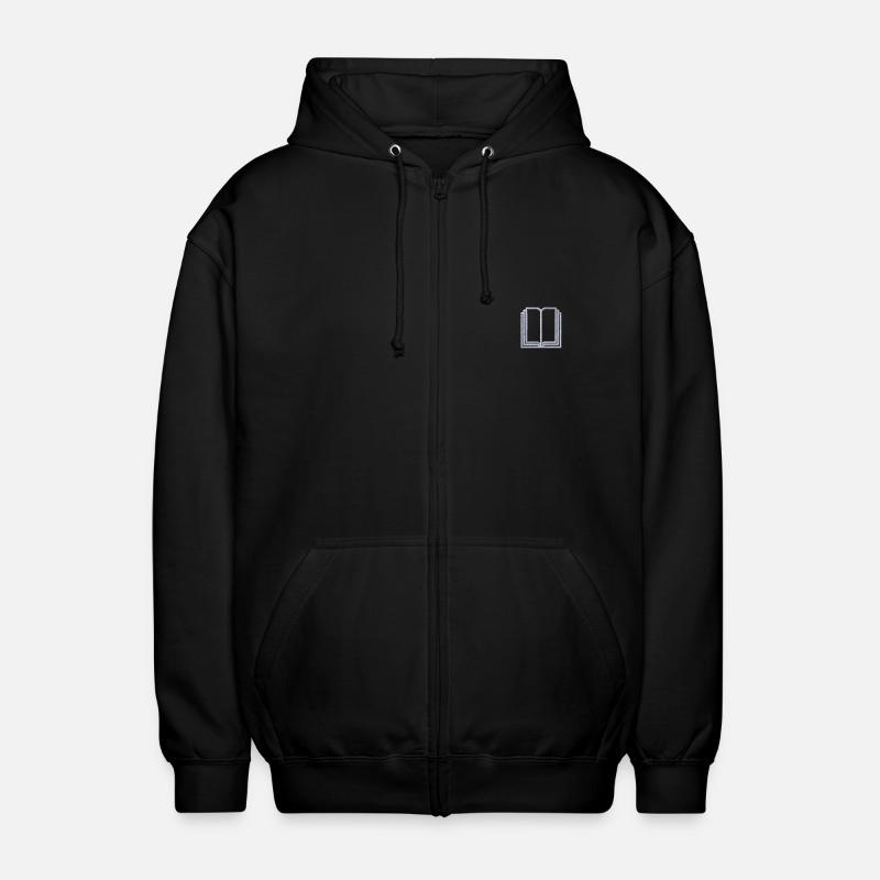 Buch bestickt - Unisex Kapuzenjacke - Schwarz