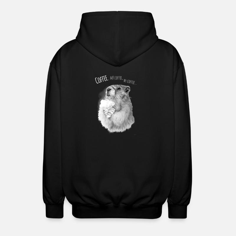 Plaisir de hamster au café - Veste à capuche unisexe - noir
