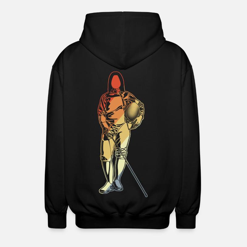 Fechten Mädchen Zeichnung - Unisex Kapuzenjacke - Schwarz