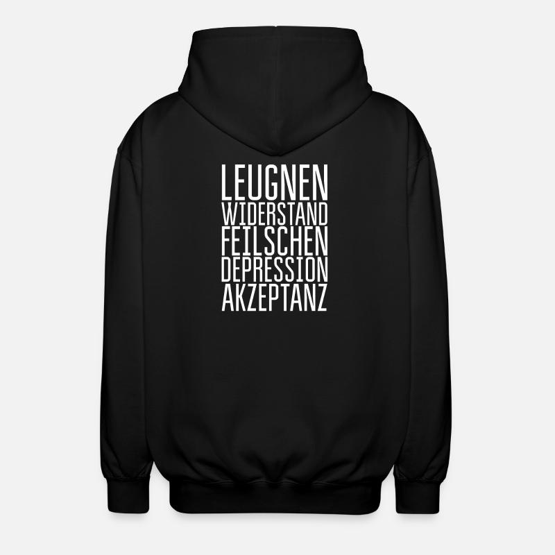 Cinq étapes du deuil - Veste à capuche unisexe - noir
