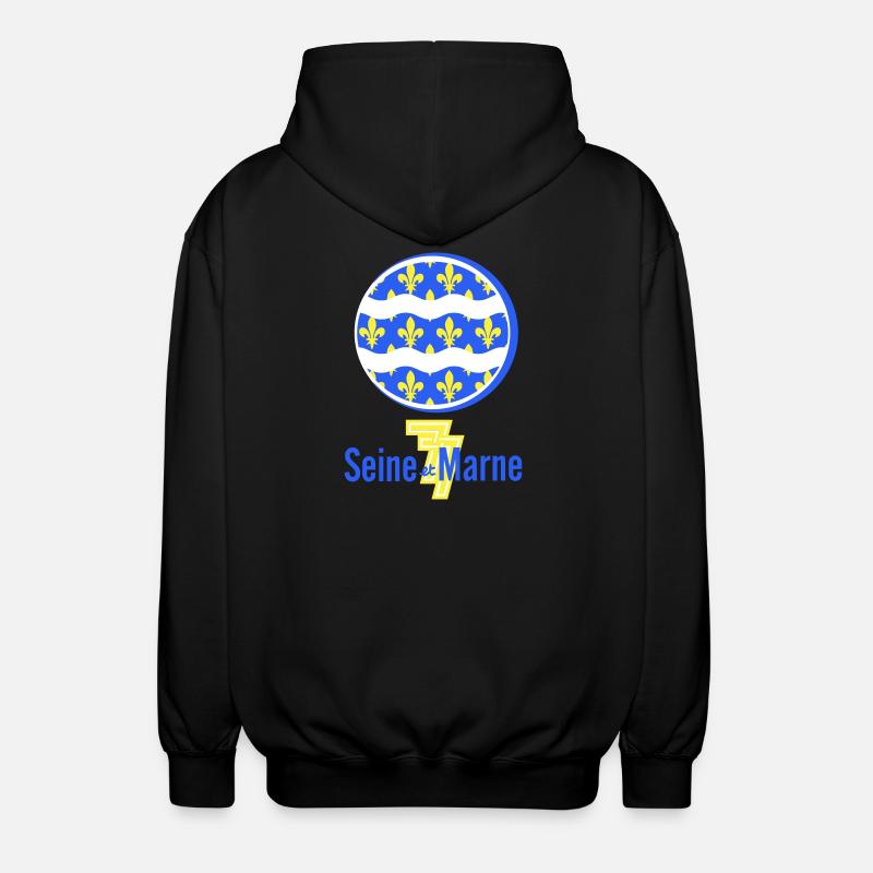 Logo Seine et Marne 77 - Unisex Kapuzenjacke - Schwarz