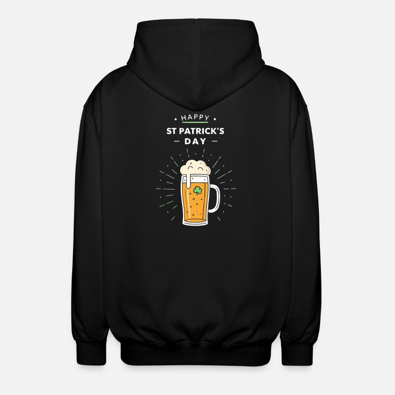 Festive St. Patrick's Pint - Unisex Hooded Jacket - black