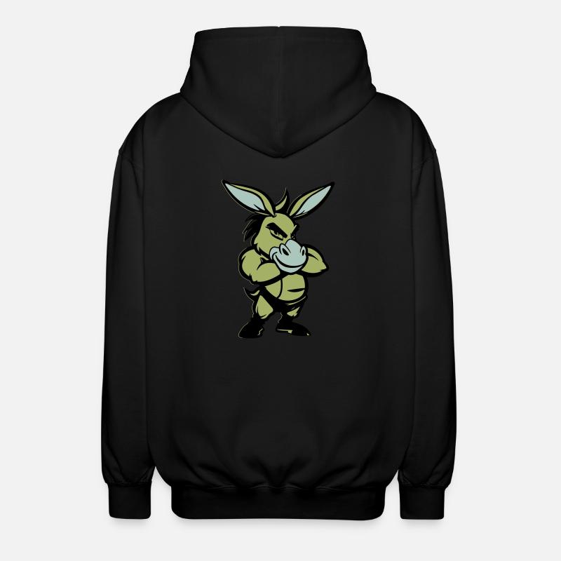 esel comic - Unisex Kapuzenjacke - Schwarz