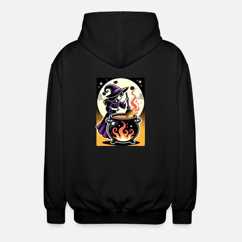 Devils Witch Design - Unisex Hooded Jacket - black