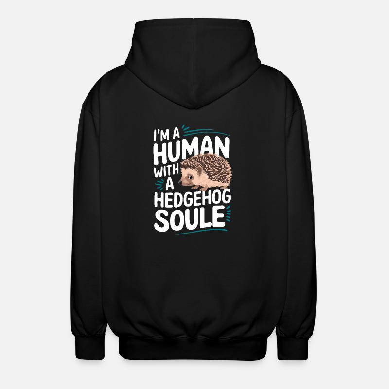 hérisson animal épineux hérisson - Veste à capuche unisexe - noir