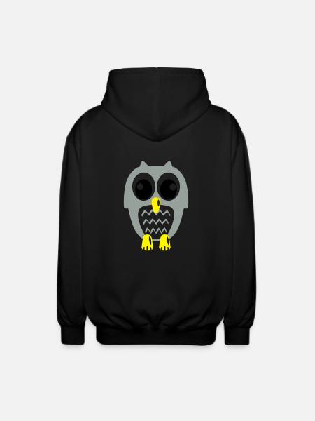Süße Eule - Unisex Kapuzenjacke - Schwarz