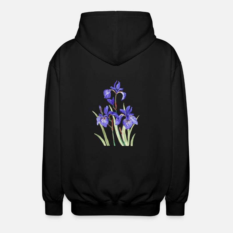 Lila Iris - Unisex Kapuzenjacke - Schwarz