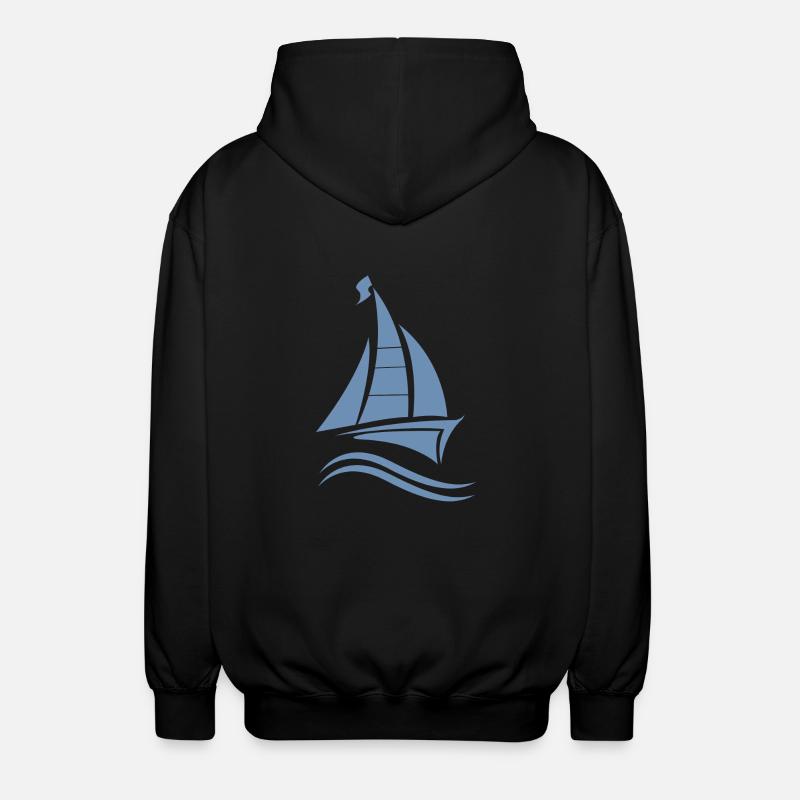 Permis de voile voilier - Veste à capuche unisexe - noir