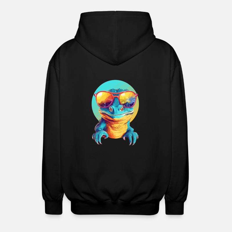 Mali the lizard - Unisex Hooded Jacket - black