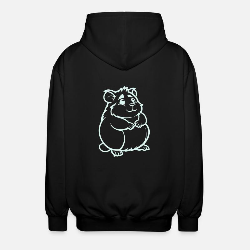 hamster comic tier - Unisex Kapuzenjacke - Schwarz