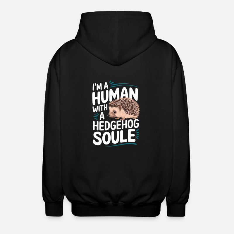 hérisson animal épineux hérisson - Veste à capuche unisexe - noir