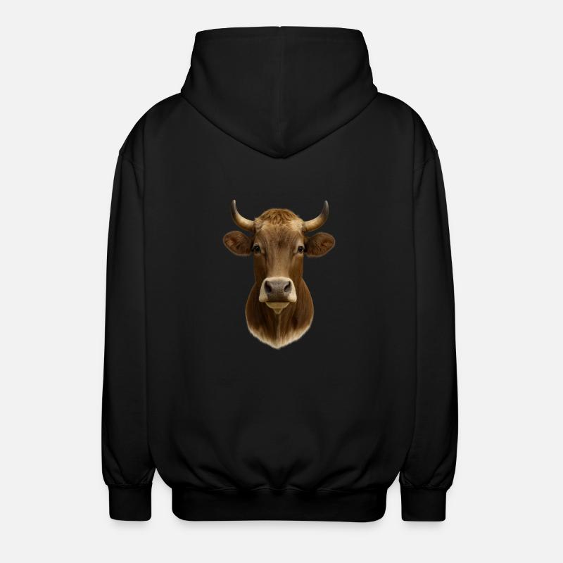 The most beautiful cow - Unisex Hooded Jacket - black