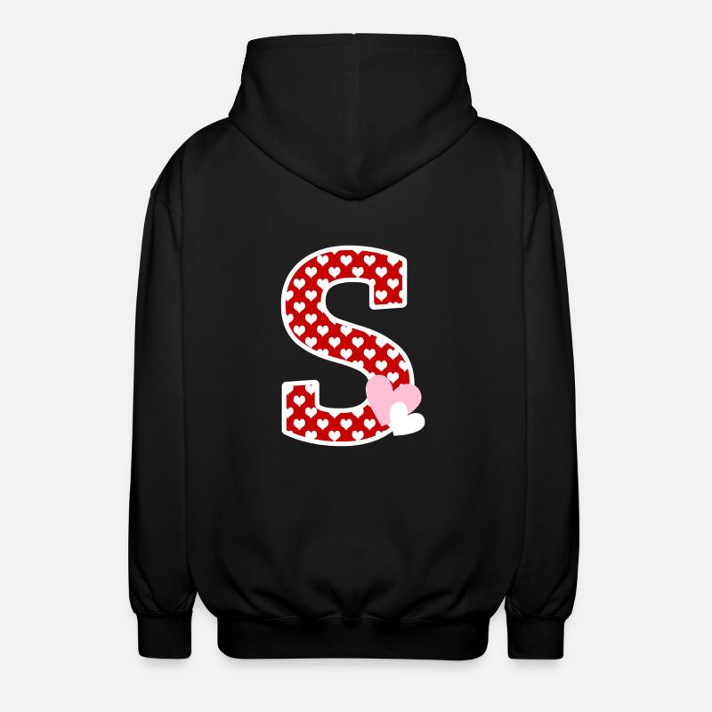 Buchstabe S Herz - Unisex Kapuzenjacke - Schwarz