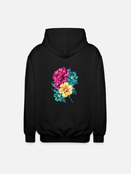 Blumenstrauß - Unisex Kapuzenjacke - Schwarz