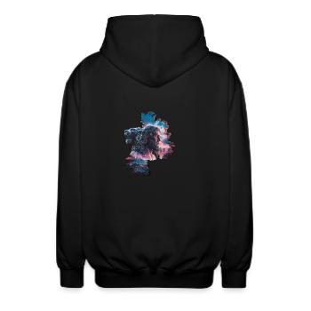 Jesus, der Löwe von Judäa - Lion of Judah - Unisex Kapuzenjacke - Schwarz - Hinten - AI Model Male 185 light (185cm)