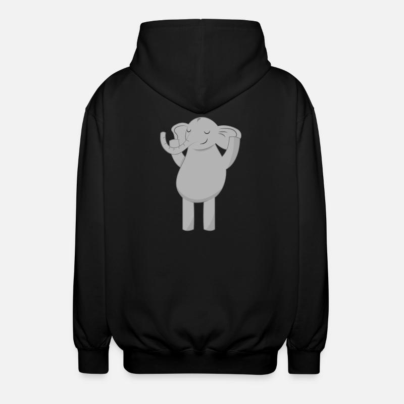 Elefant elefant - Unisex hættejakke. - sort