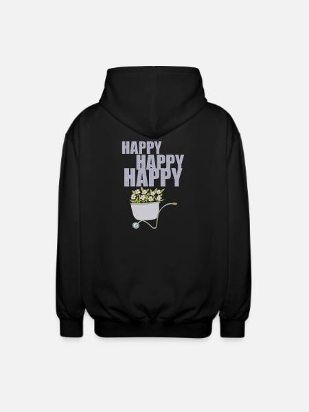 WHEELBARROWS HAPPY - Unisex Hooded Jacket - black
