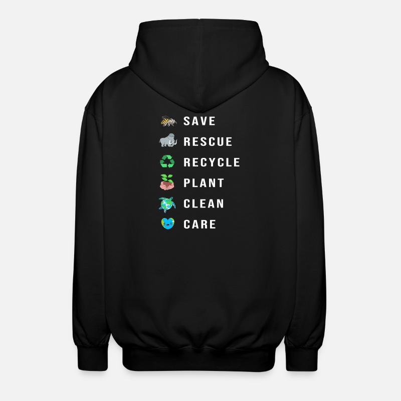 Climate change Environment Environmental protection - Unisex Hooded Jacket - black