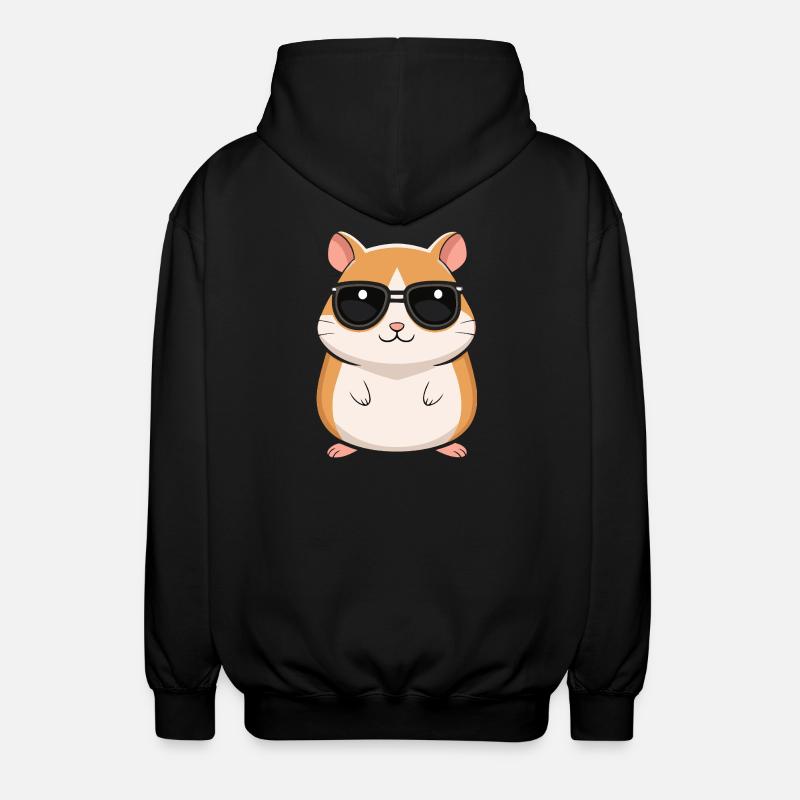 Cool Hamster with Sunglasses - Unisex Hooded Jacket - black