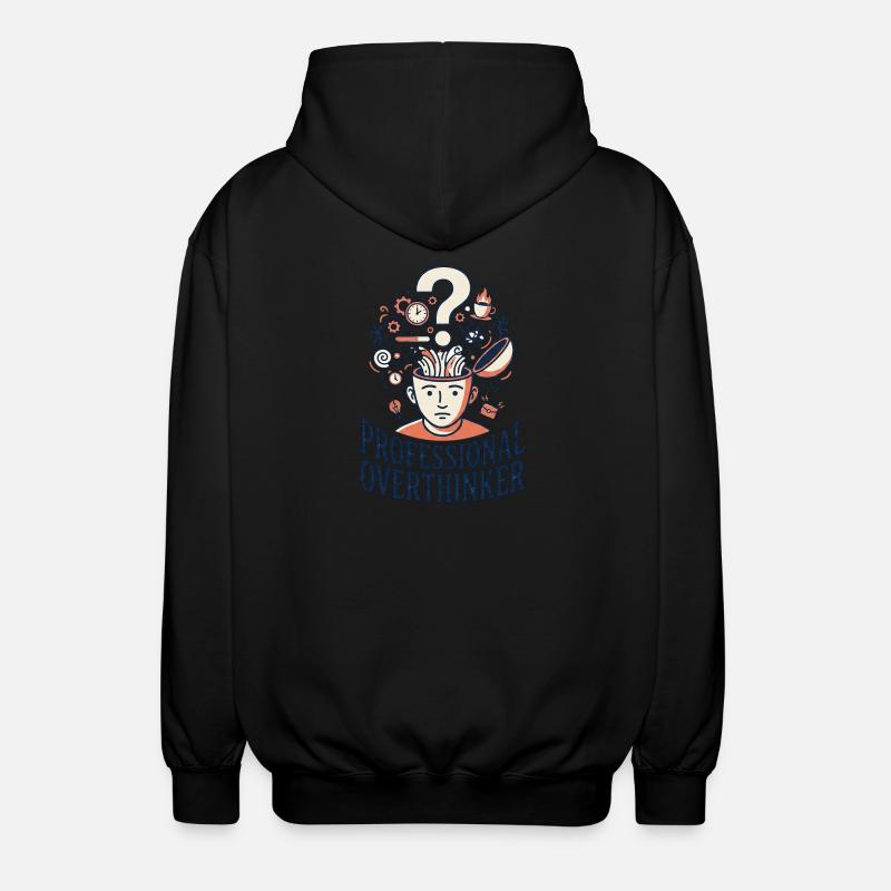 Professional Overthinker - Unisex Hooded Jacket - black