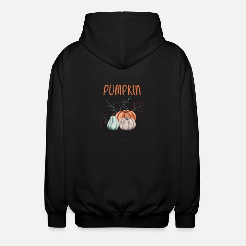 Herbstliche Kürbissaison - Unisex Kapuzenjacke - Schwarz