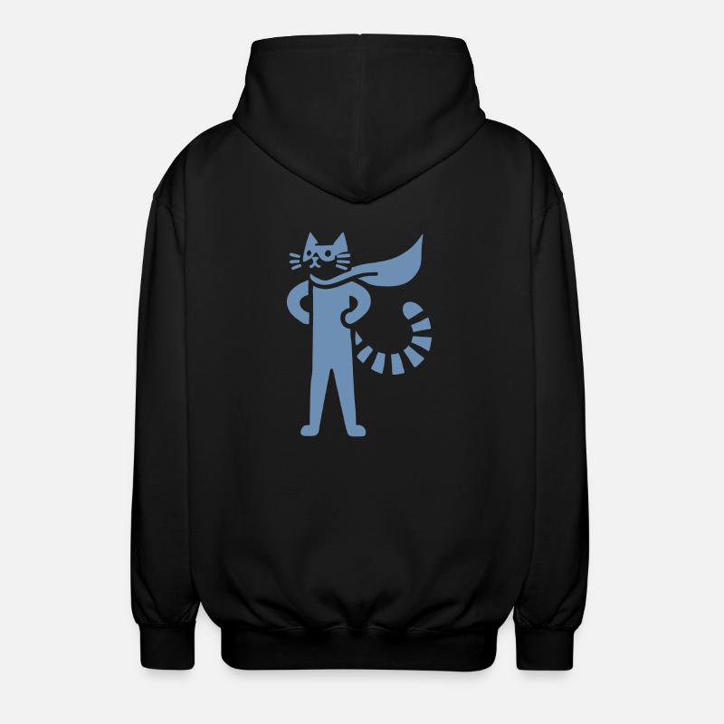 Katzen Superheld Held Silhouette Umhang - Unisex Kapuzenjacke - Schwarz