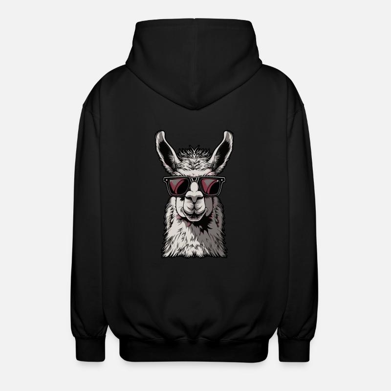 Drôle de lama alpaga - Veste à capuche unisexe - noir