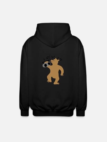 Tanzbär Vektorgrafik - Unisex Kapuzenjacke - Schwarz