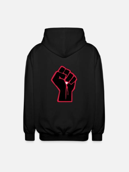 Faust mit Herz - Unisex Kapuzenjacke - Schwarz