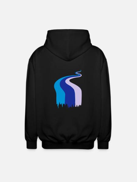 Farbfluss, Fluss, Flow, Fahne - Unisex Kapuzenjacke - Schwarz