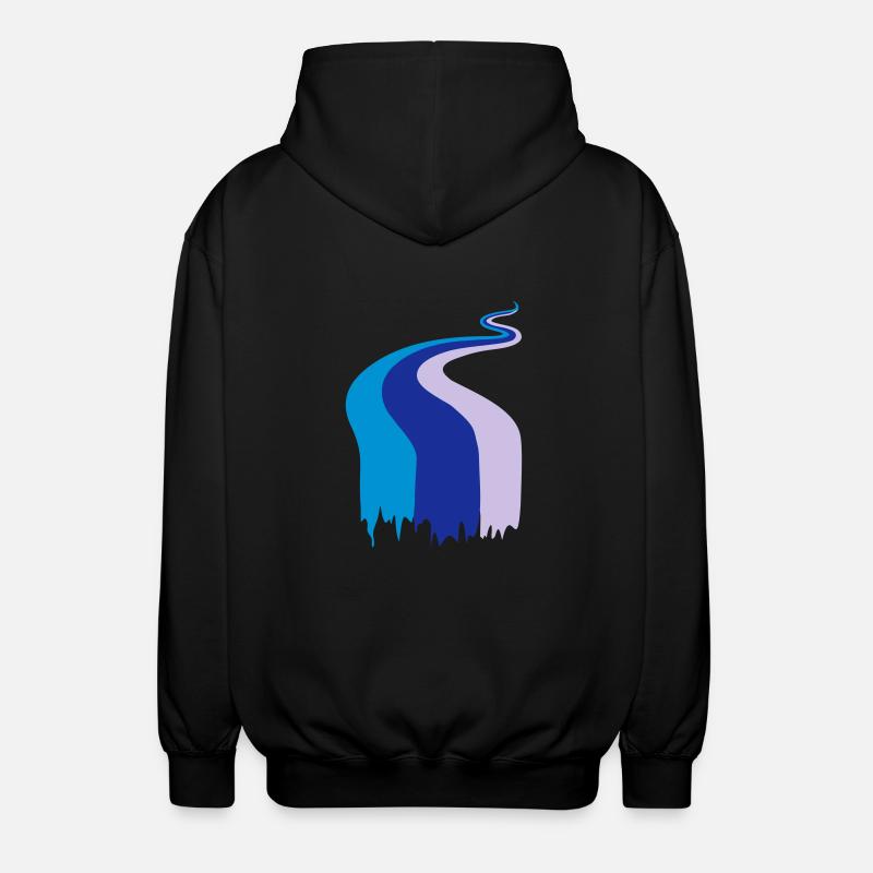 Farbfluss, Fluss, Flow, Fahne - Unisex Kapuzenjacke - Schwarz