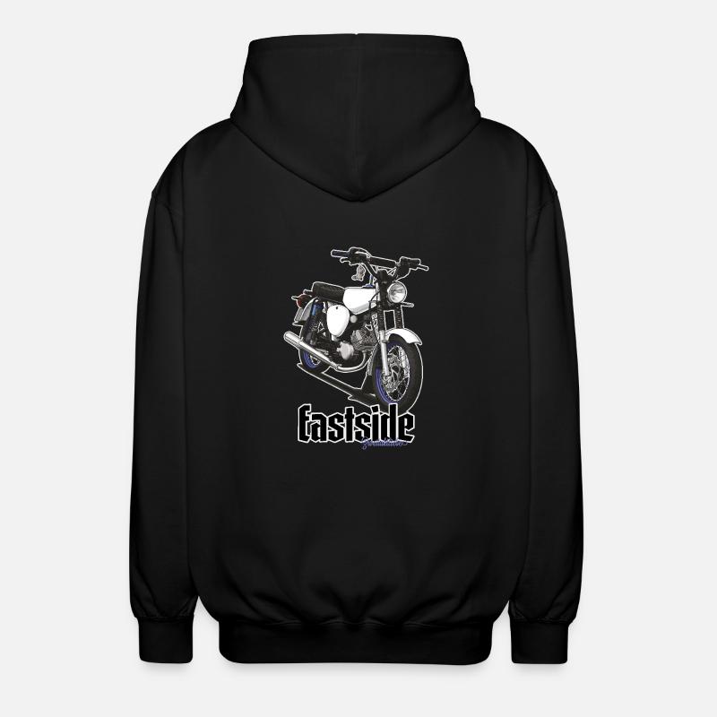 S51 (white) // Illustration - Unisex Hooded Jacket - black