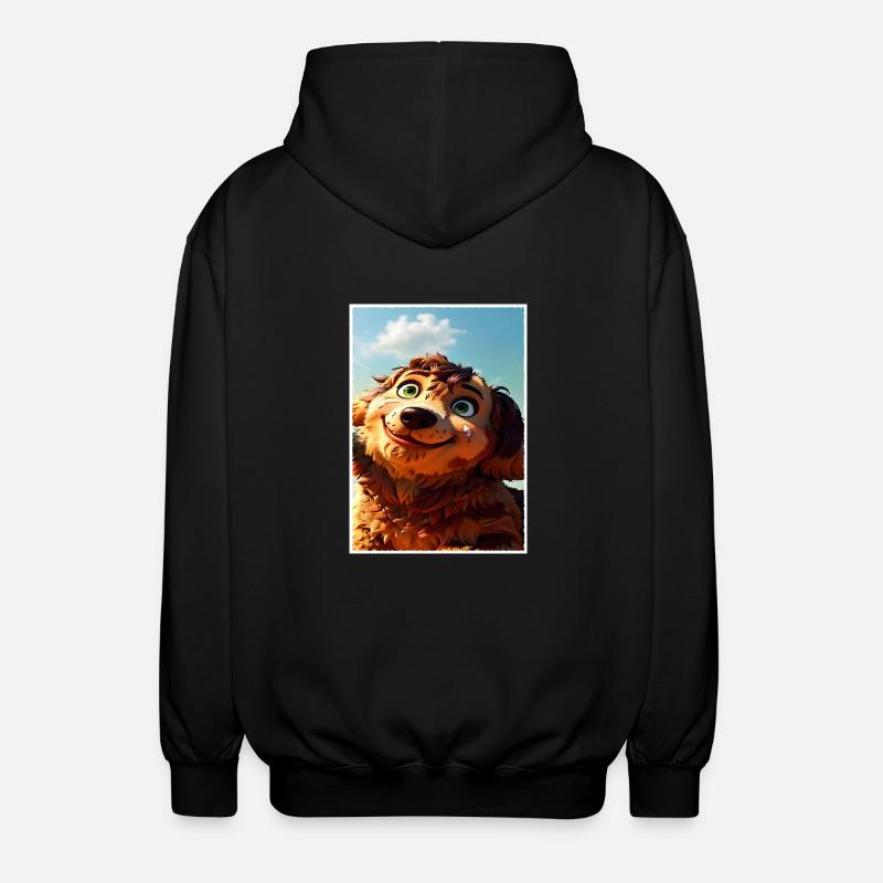 Un chiot brun-roux. - Veste à capuche unisexe - noir