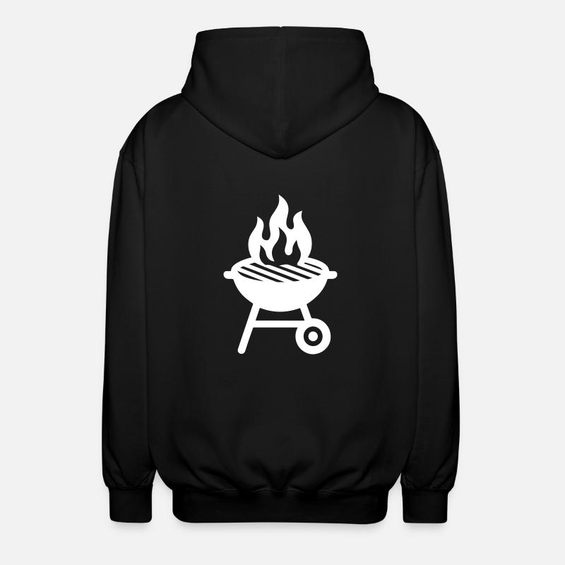Grill Symbol - Unisex Kapuzenjacke - Schwarz