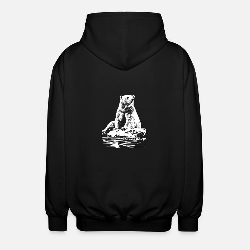 Cool Eisbär - Unisex Kapuzenjacke - Schwarz