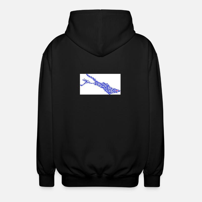 Bodenseefisch - Unisex Kapuzenjacke - Schwarz
