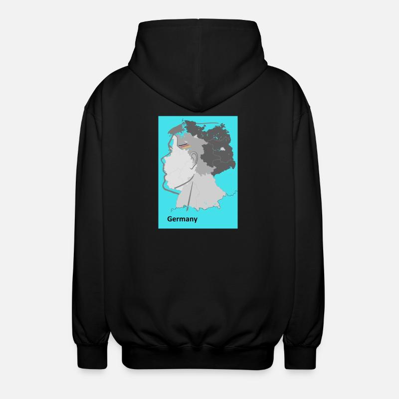 Germany Gradient Map - Unisex Hooded Jacket - black