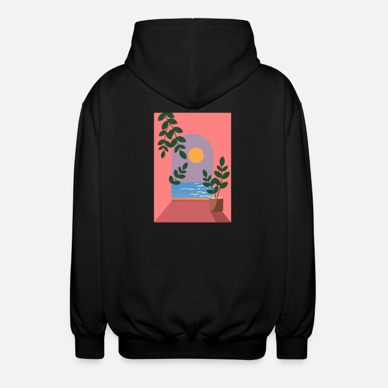 Vue sur la mer Méditerranée - Veste à capuche unisexe - noir