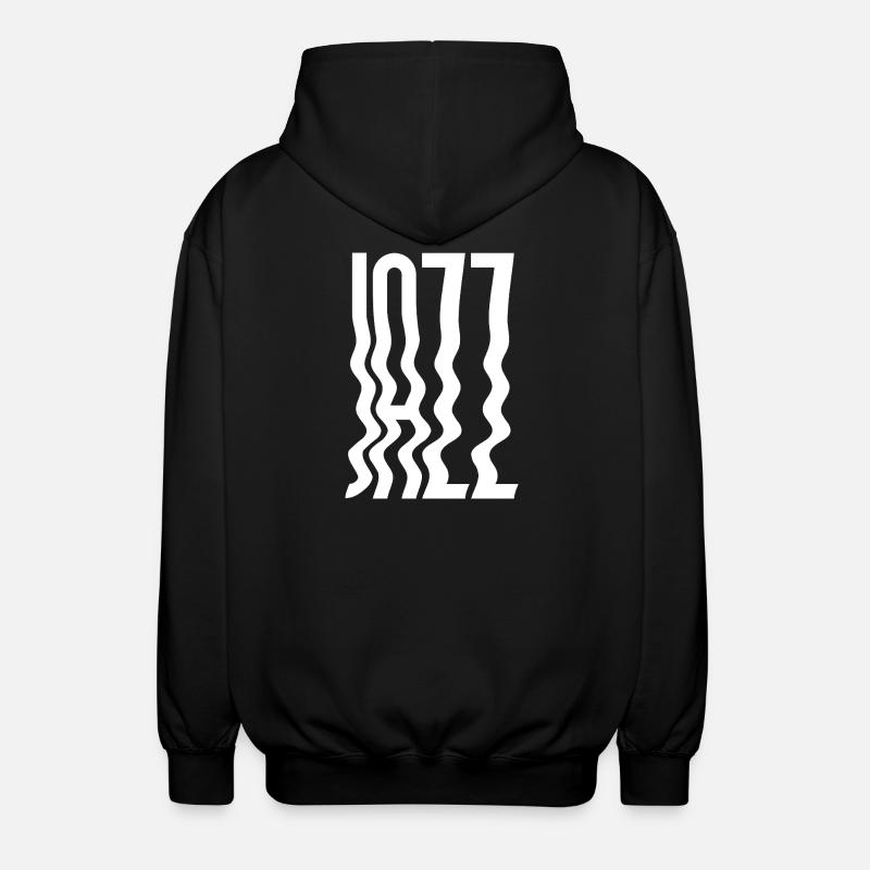 Abstract Wavy Jazz logo - Unisex Hooded Jacket - black