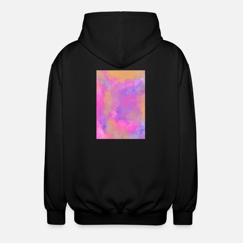 Gradient - lilac can be personalized - Unisex Hooded Jacket - black