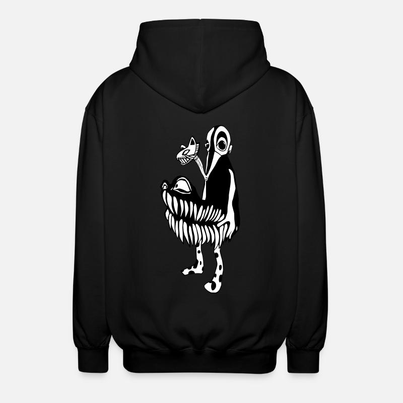 Monster Illustration karakter PUK-koder - Unisex hættejakke. - sort