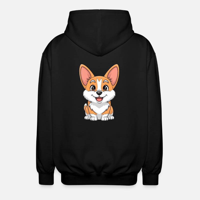 Corgi - Unisex Kapuzenjacke - Schwarz