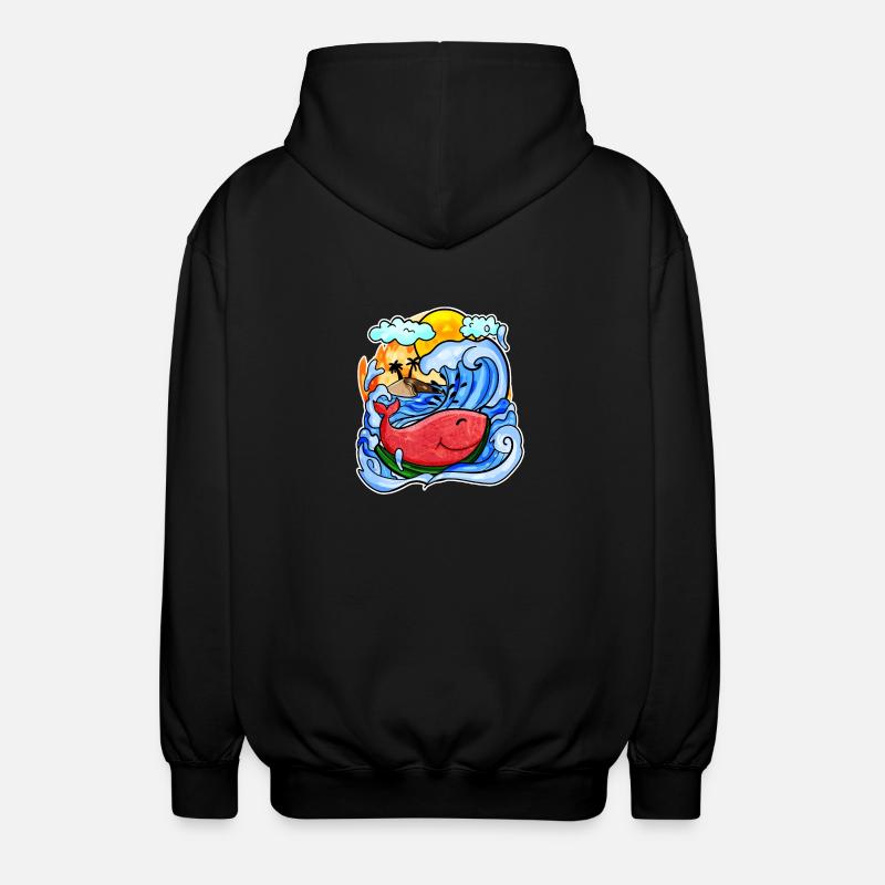 Baleine pastèque - Veste à capuche unisexe - noir