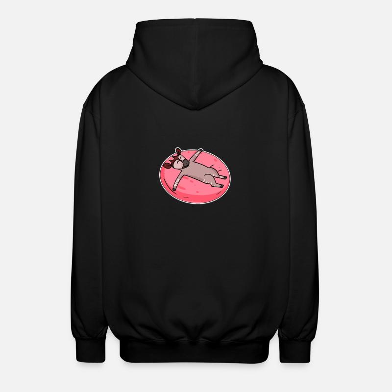 Schlafendes Okapi Waldgiraffe - Unisex Kapuzenjacke - Schwarz