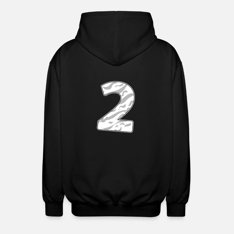 Numéro 2 Chiffre numérique - Veste à capuche unisexe - noir